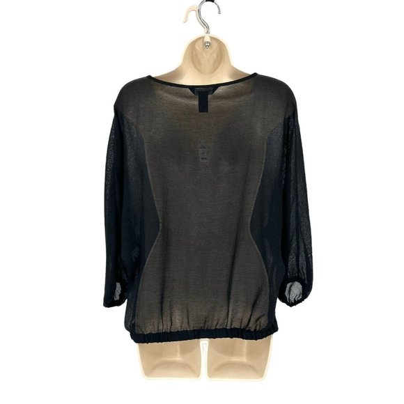 White House Black Market Kimono Blouse Top Women’s Size XS Black Sheer NEW - Picture 4 of 10